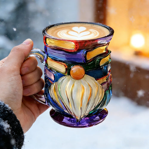 3D Hand Painted Gnome Book Mug