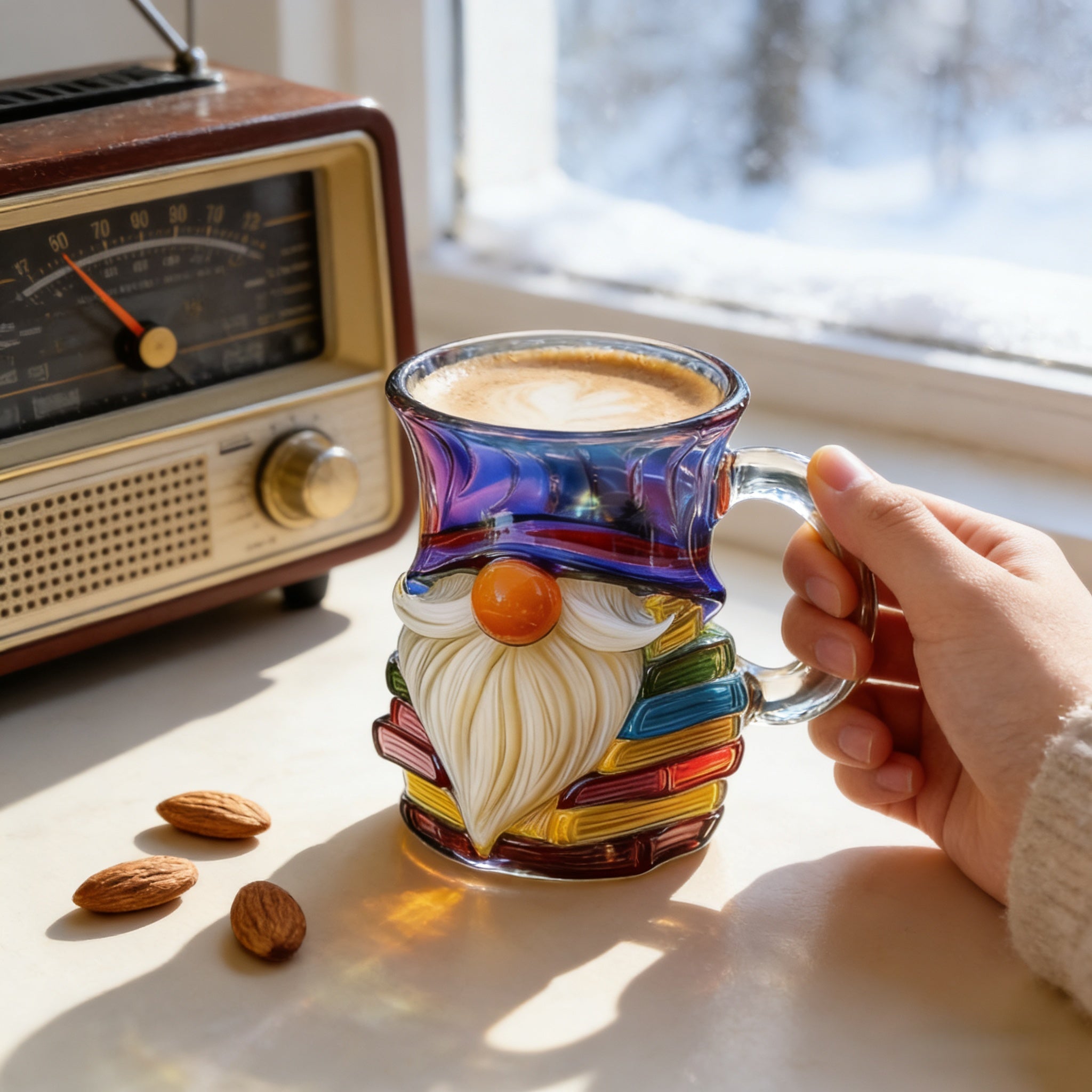 3D Hand Painted Gnome Book Mug