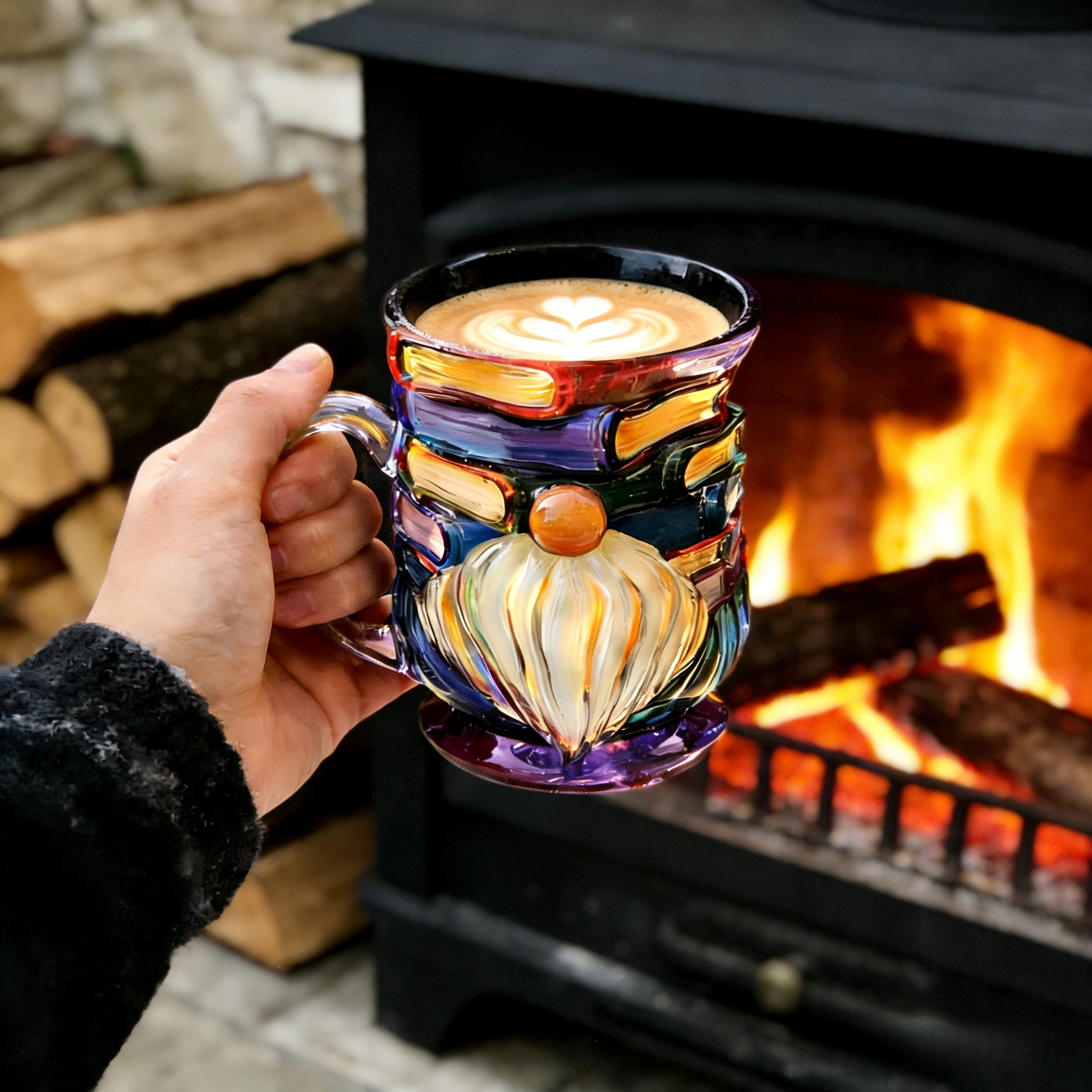 3D Hand Painted Gnome Book Mug