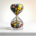 360° Rotating Acrylic Sand Timer with Graffiti Style Color Change