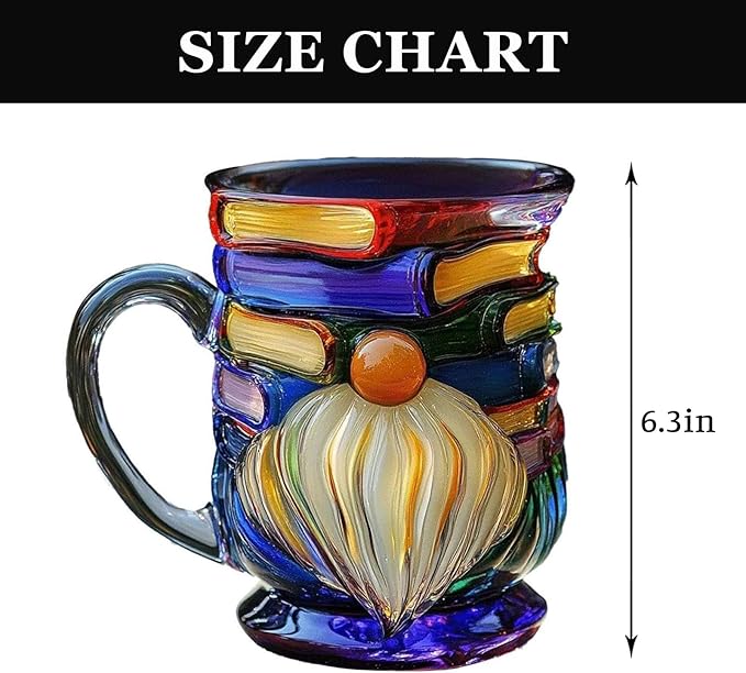 3D Hand Painted Gnome Book Mug