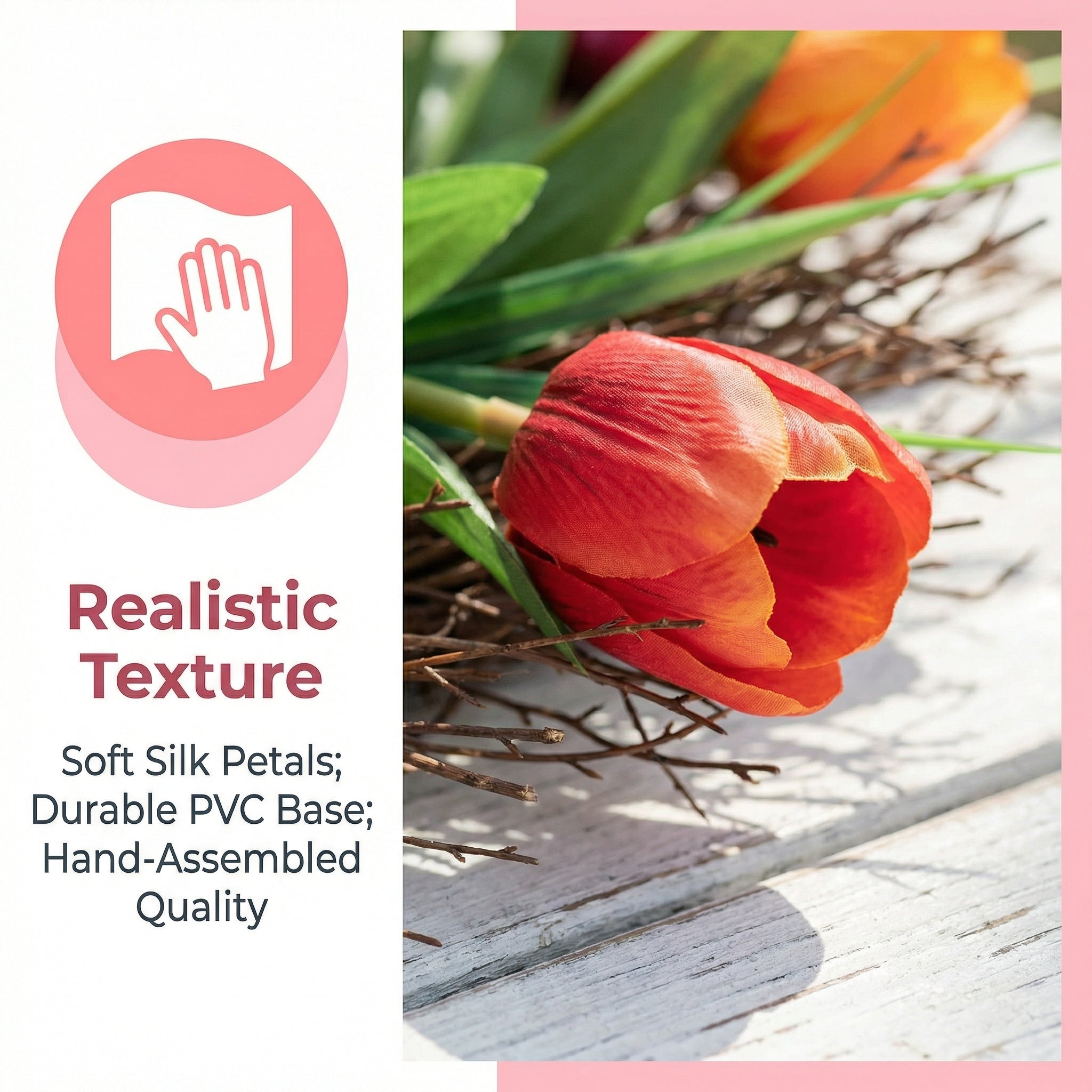 Artificial Tulip Wreath for Easter and spring decorating