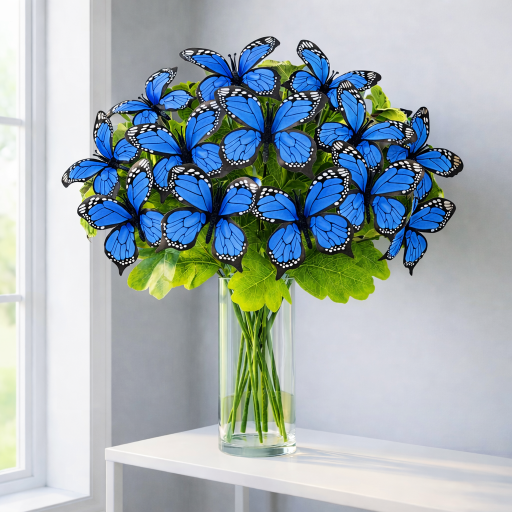 2 PCS Artificial Butterfly Floral Arrangement – Spring Home Décor