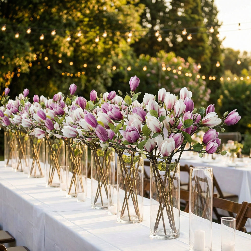 Artificial Magnolia Flower Branches Stem