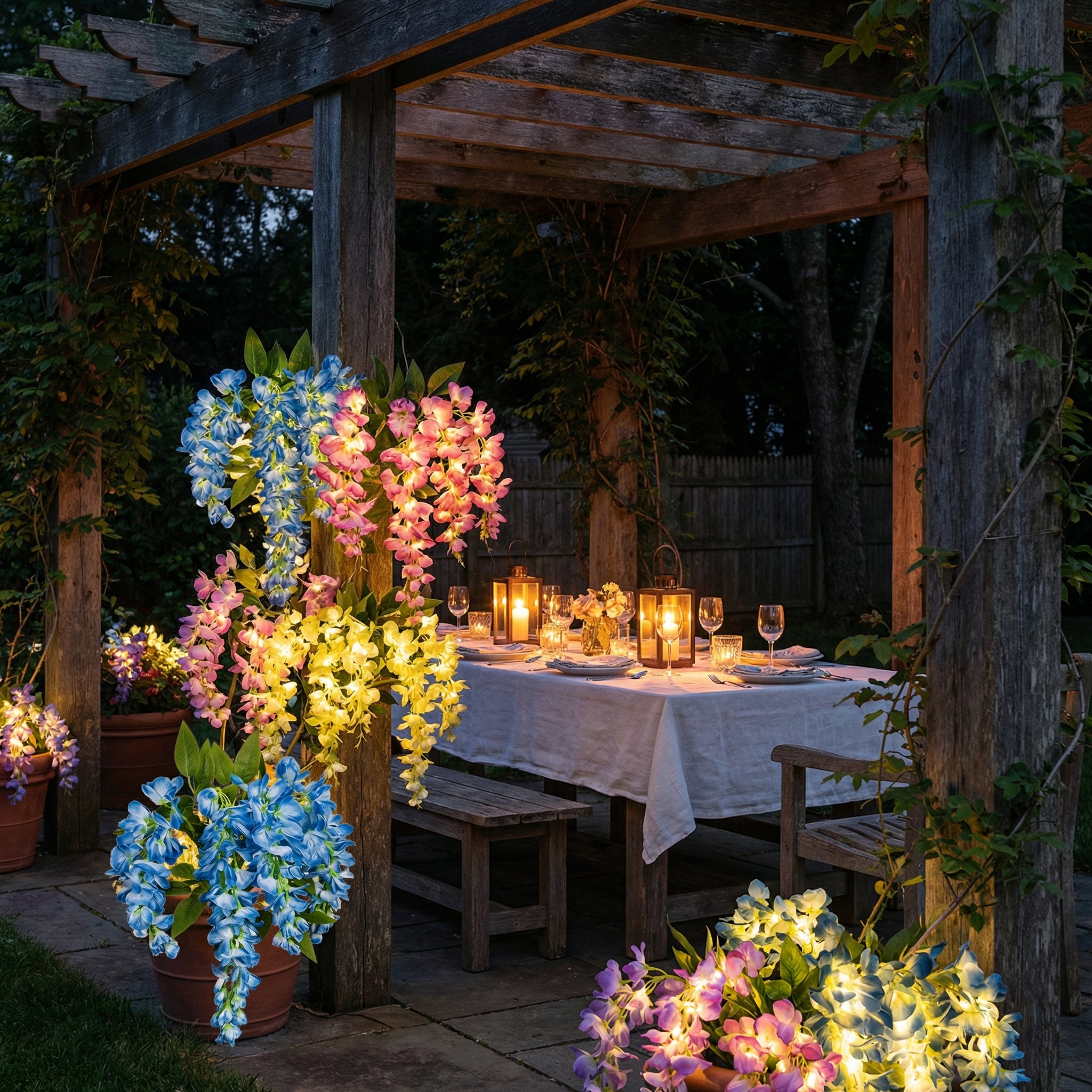 🌸 Solar LED Outdoor Wisteria Stake Lights | Glowing Floral Garden Accents