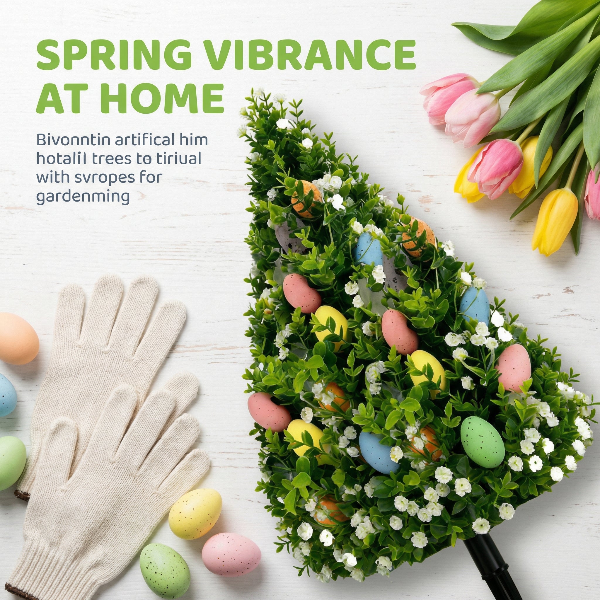 Artificial Eucalyptus Tree with Easter Eggs