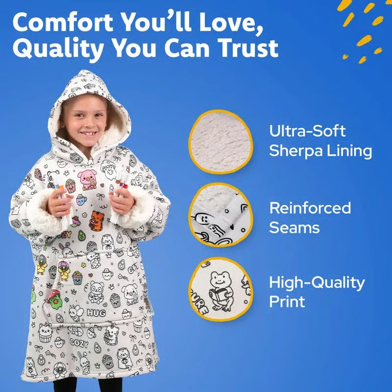 Cozy Companions Color-Your-Own Blanket Hoodie