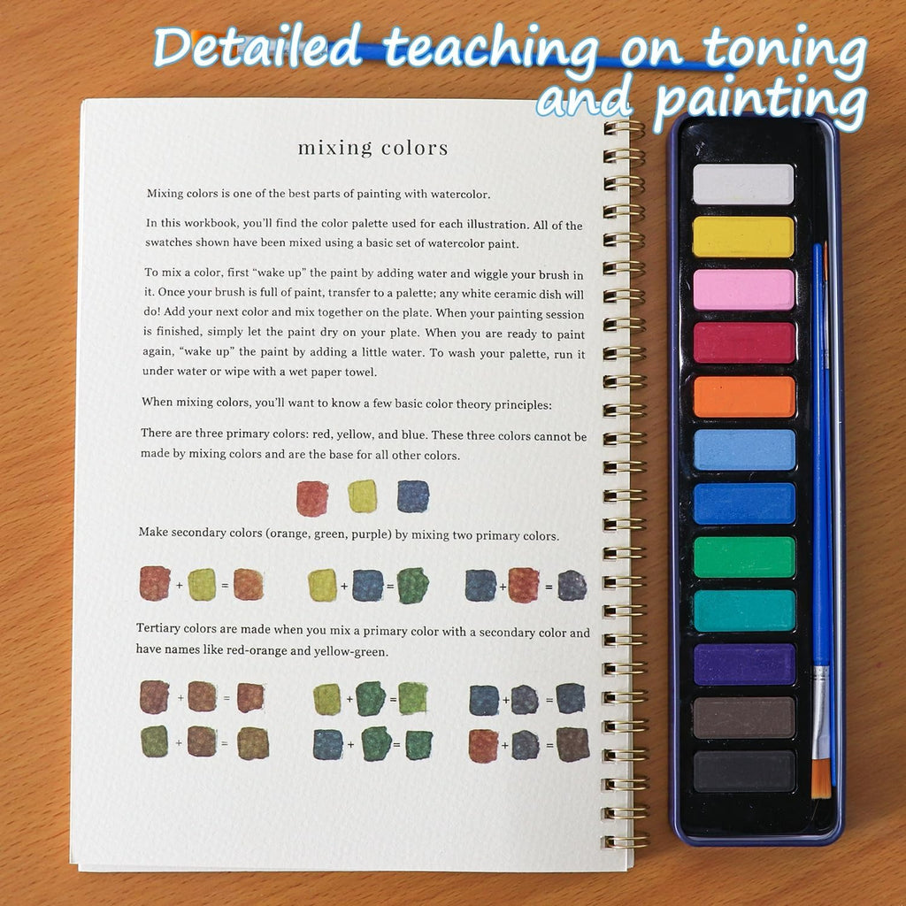 Beginner Watercolor Workbook Painting Kit