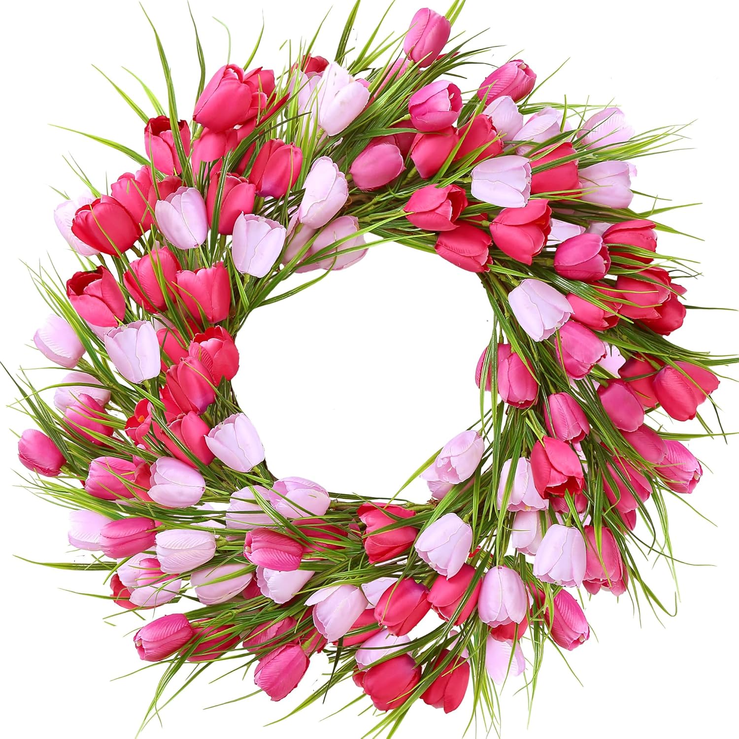 Artificial Tulip Wreath for Easter and spring decorating