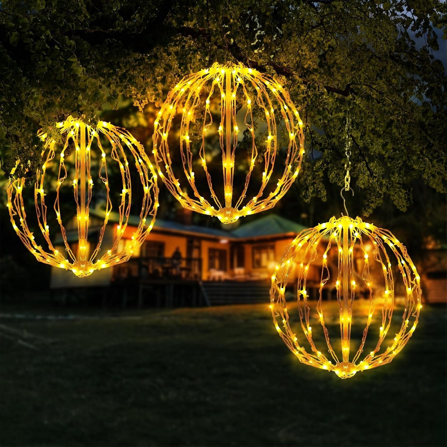 Christmas Folding  LED Ball Light with Multiple Auto Timing and Glow Modes