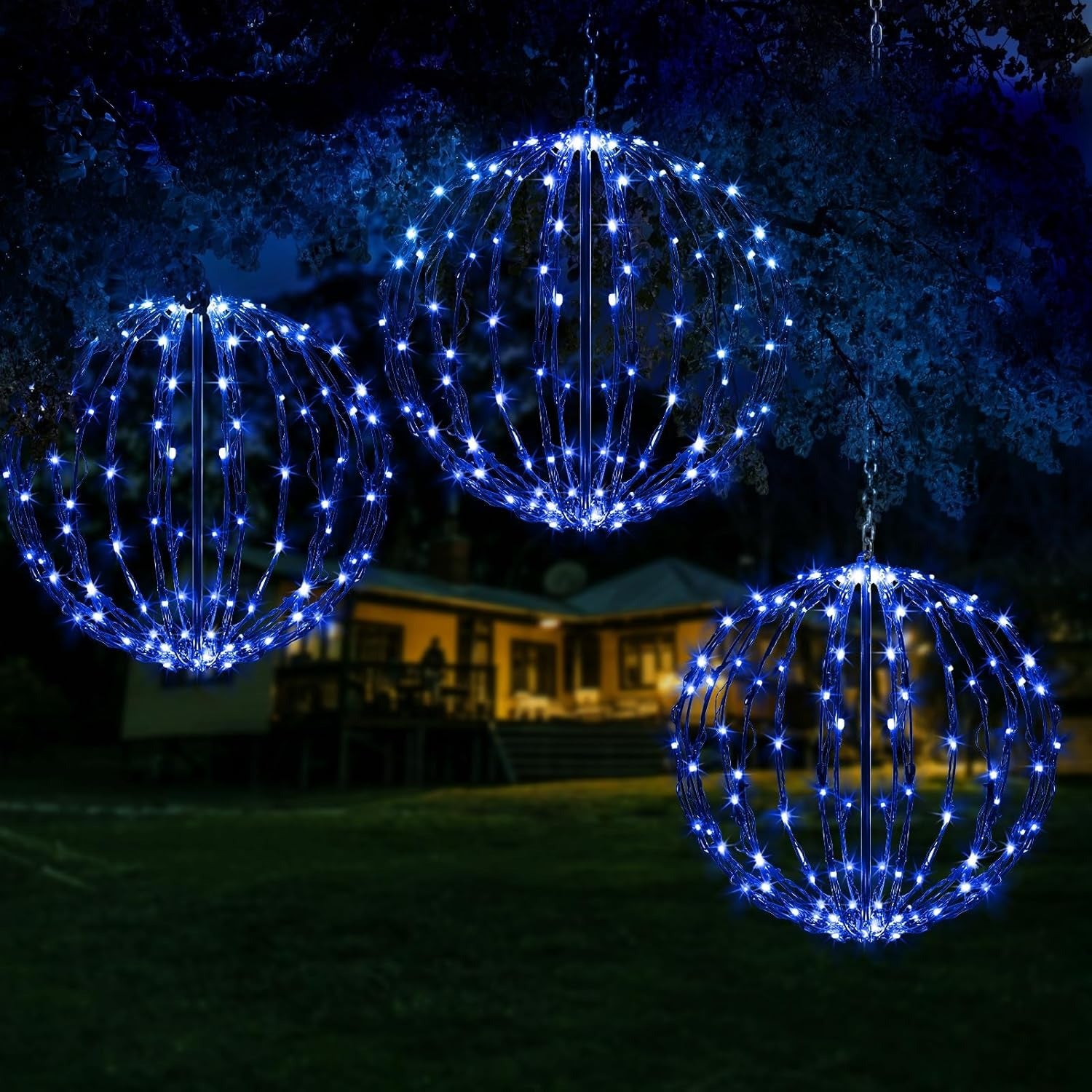Christmas Folding  LED Ball Light with Multiple Auto Timing and Glow Modes
