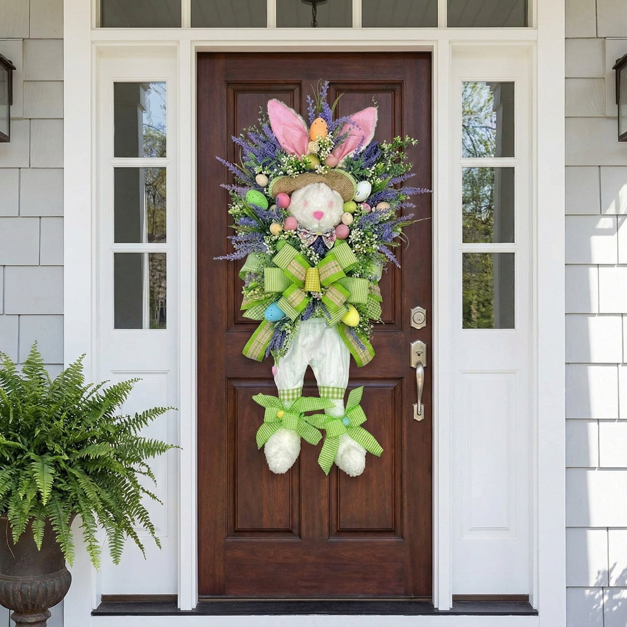 🐰 Easter Bunny Lavender Egg Wreath | Spring Farmhouse Door Decor